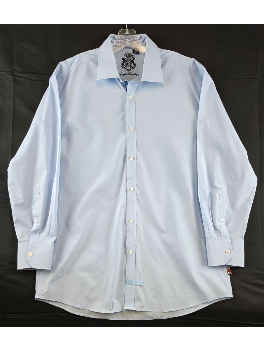 English Laundry Men's Light Blue Dress Shirt 16.5 32/33 Cotton Spandex Blend